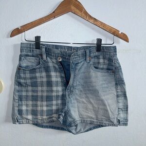 American Eagle Outfitters Plaid and Denim Combo